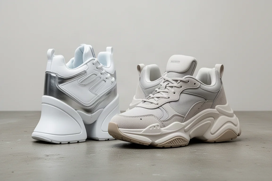 Saucony Paramount Max 與 Nike Vomero Plus 極限緩震跑鞋並排放在水泥地上