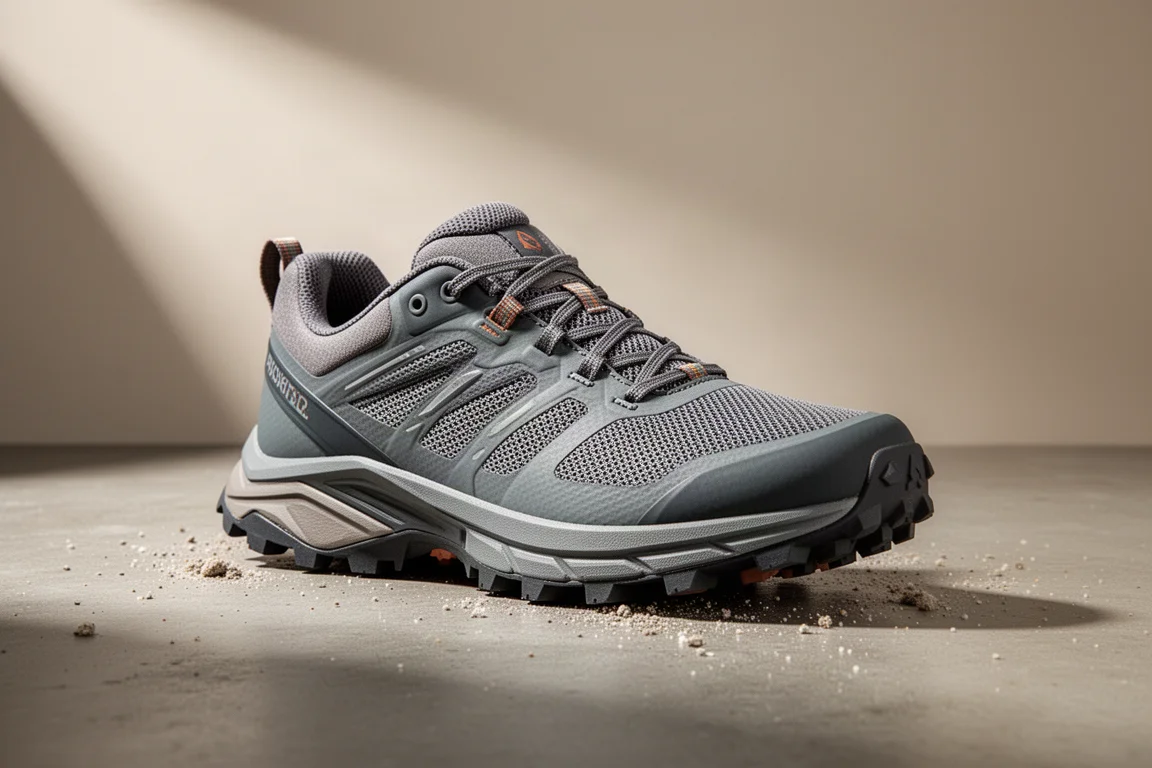 Saucony Ride 15 TR trail running shoe on a concrete surface