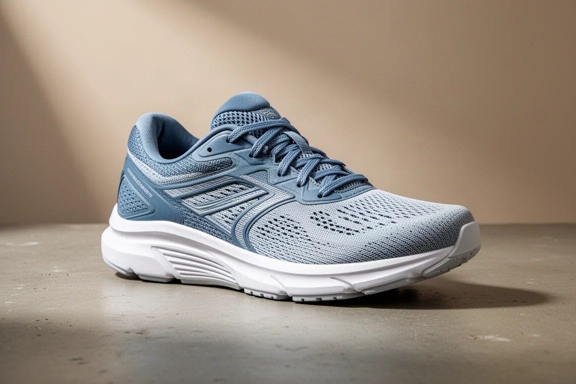 Saucony Ride 18 running shoe on a matte concrete surface
