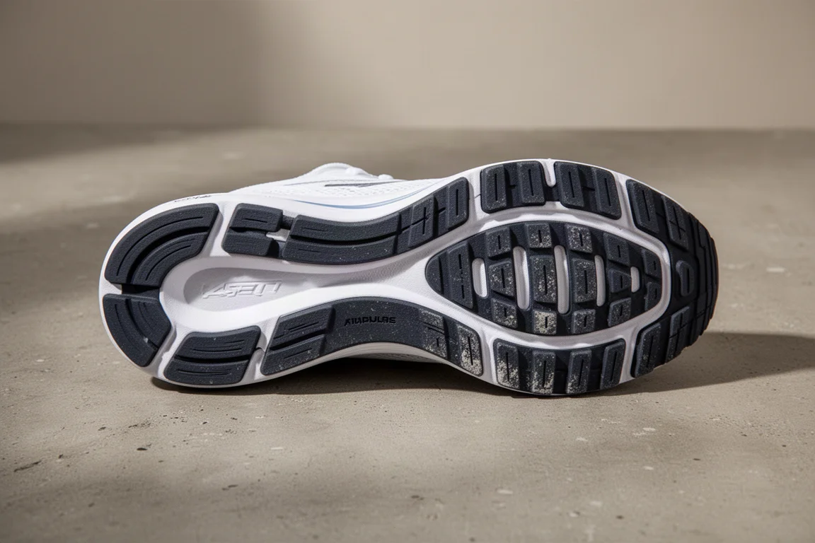 Outsole eines Laufschuhs mit minimaler Abnutzung des Gummis