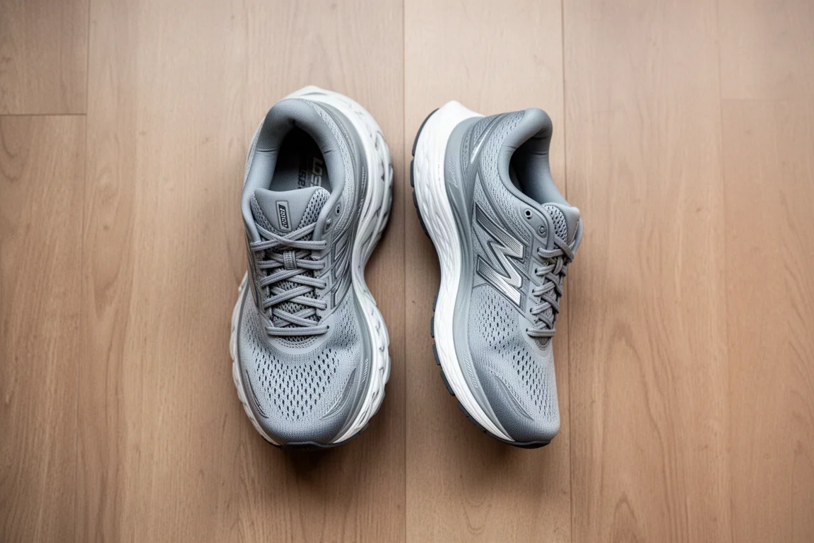 Zwei Laufschuhe nebeneinander für einen direkten Vergleich