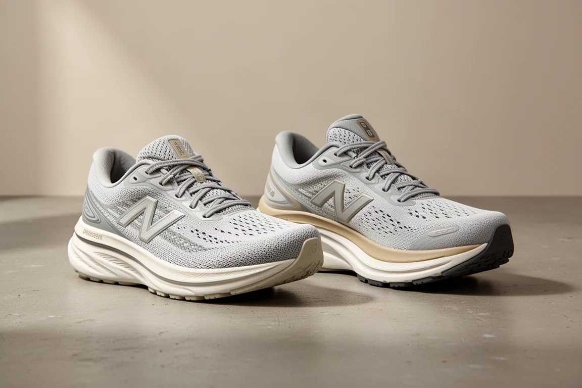 Two Saucony daily trainers side by side on a concrete surface
