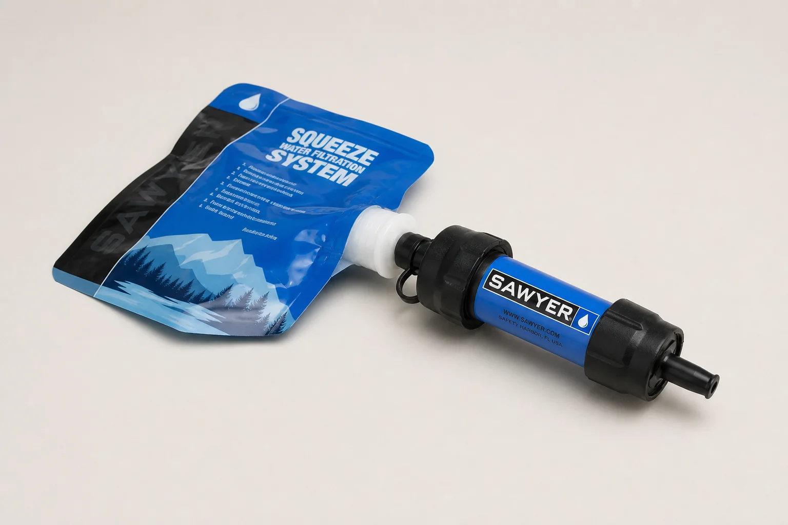 Complete water treatment and storage system with bladder, bottles, filters, and accessories