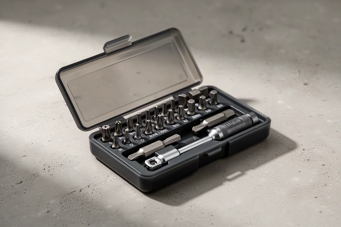 Custodia aperta del set di punte Schroeder Handi Pack con punte assortite e porta punte magnetico
