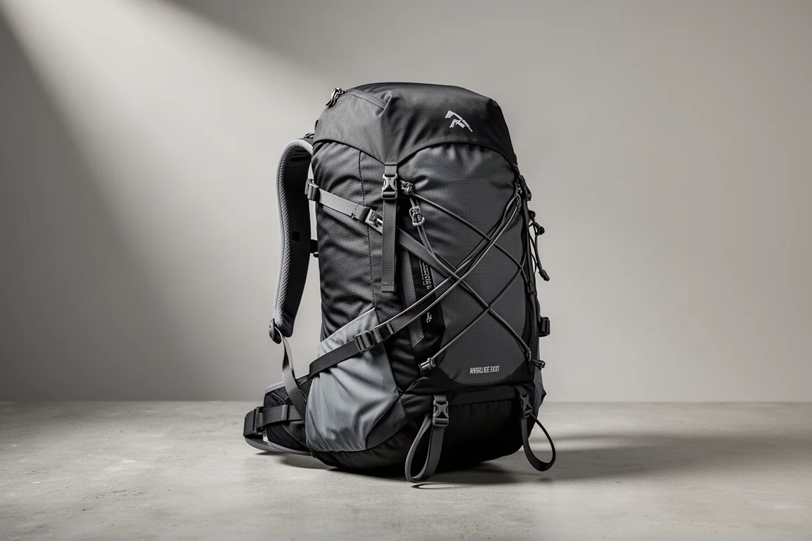 Scott Patrol E2 Ultralight Skitouren-Airbag-Rucksack auf einer Betonoberfläche