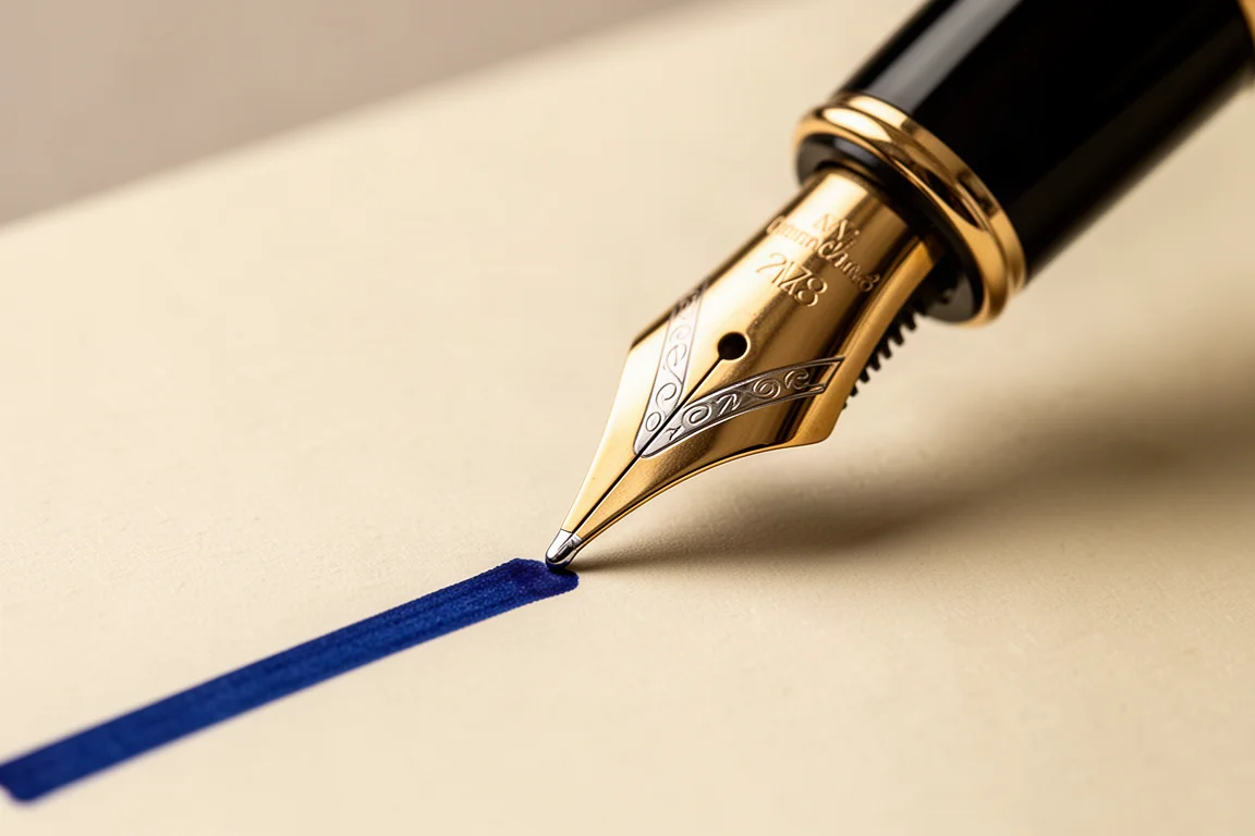 Zeer brede triple broad pen schrijft verzadigde expressieve streken