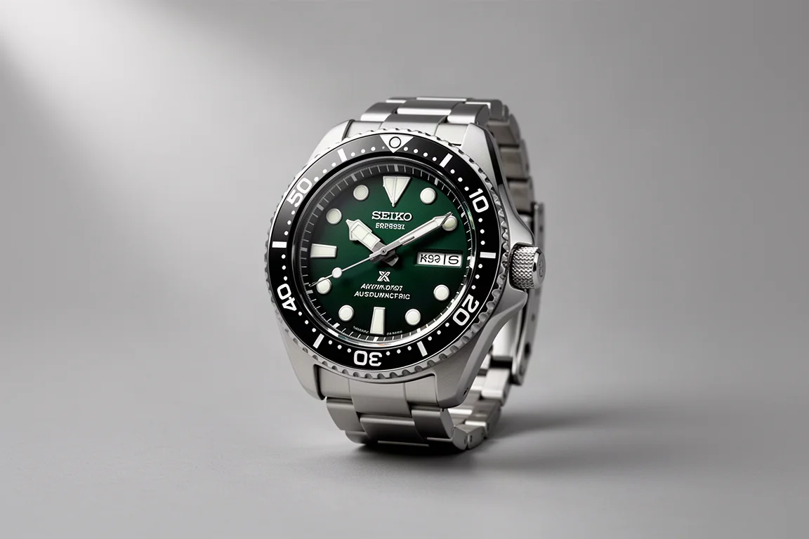 一系列經典潛水錶，包括Rolex Submariner、Blancpain Fifty Fathoms和Omega Seamaster，陳列在深色石板表面上