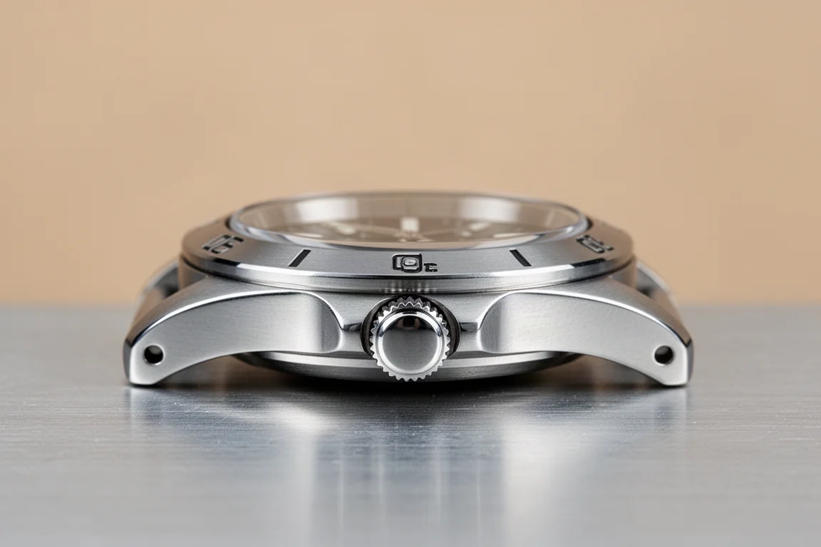 Seiko SPB317 case profile showing slim 12.3mm height and drilled lugs