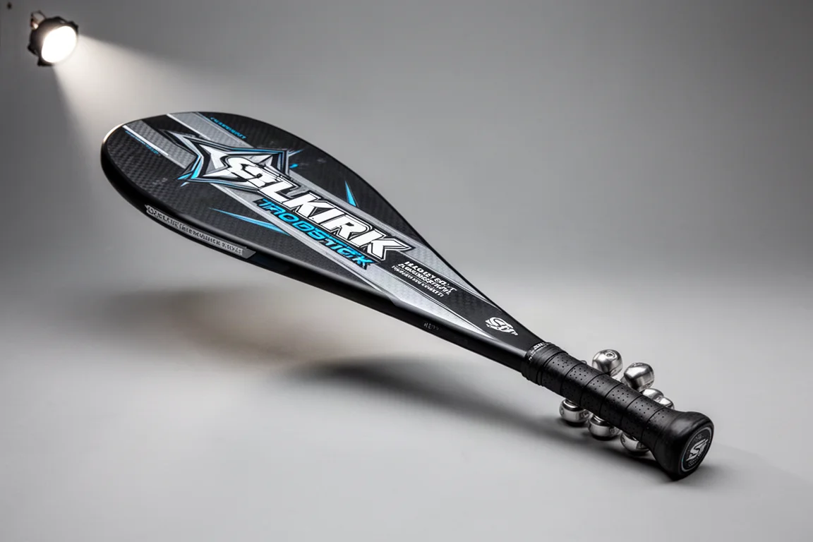 Kollektion moderner Pickleball-Paddles auf einer matten Betonoberfläche