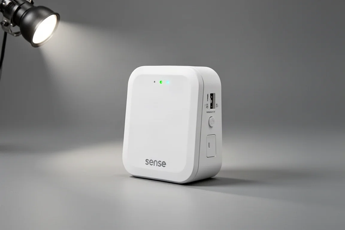 Smart home energy monitoring devices arranged on a concrete surface