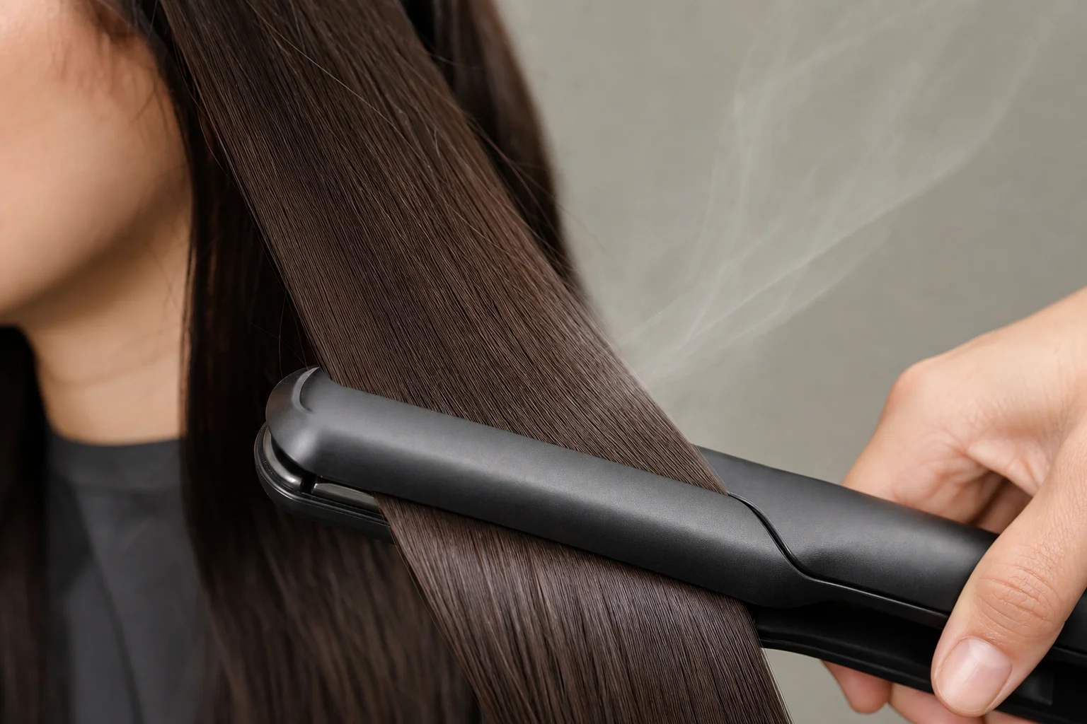 Glättungsplatten gleiten durch das Haar und sorgen für ein glattes Finish