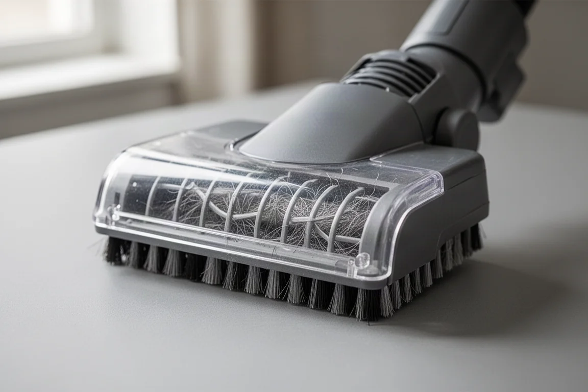 Primer plano de la herramienta extractora de pelo con jaula interna para pelo