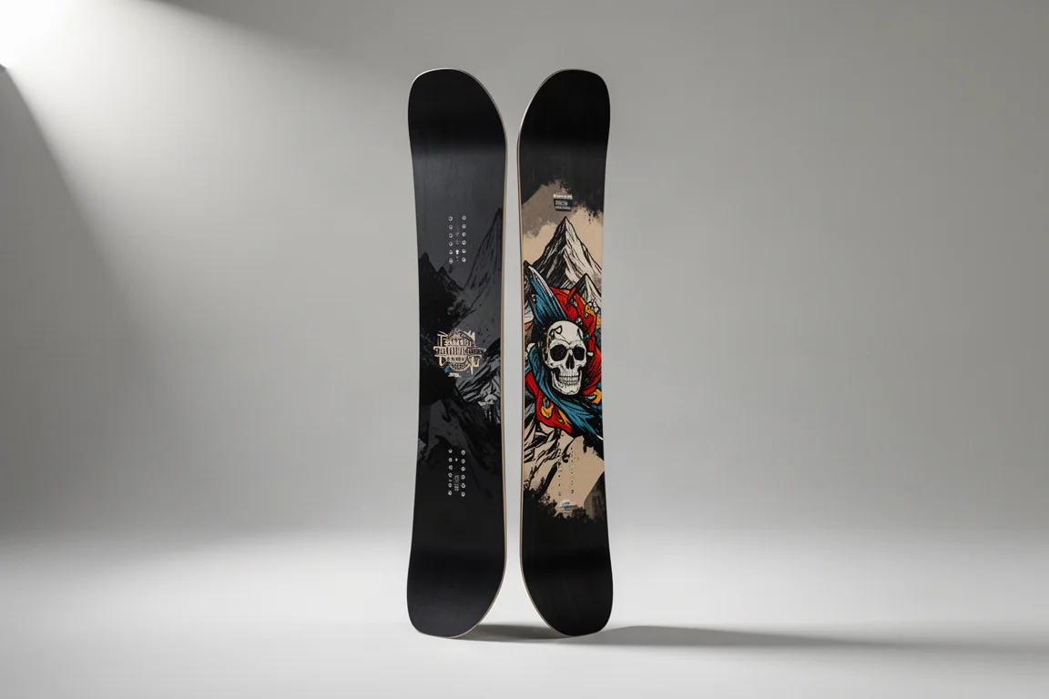 Tavola snowboard twin-tip Signal Park Series Pro in piedi su uno sfondo neutro