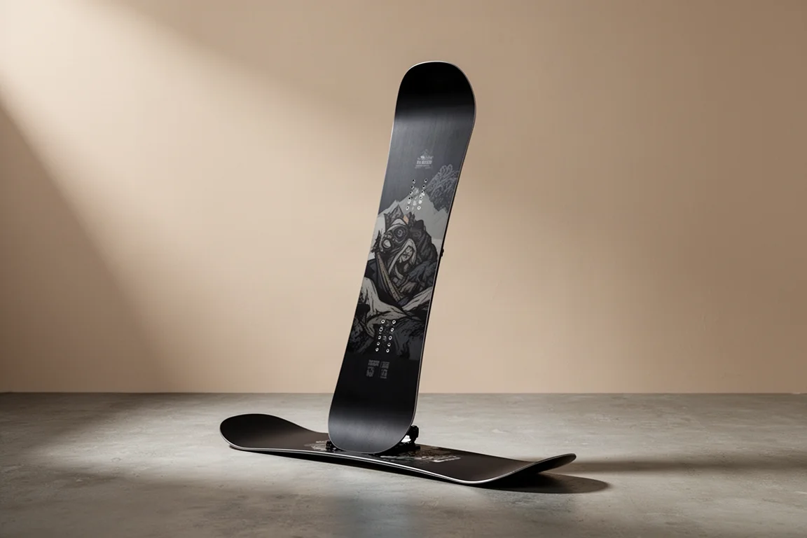 Signal Wamp Eater Snowboard aufrecht auf einem Betonboden stehend