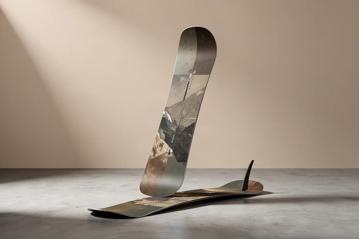 Signal Yep 2.0, deska snowboardowa freeride, ustawiona pionowo na betonowej powierzchni