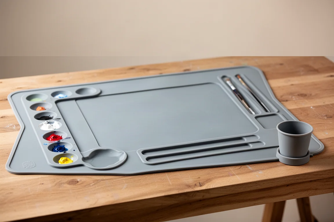 Silicone Painting Mat with Magnetic Water Cup product image