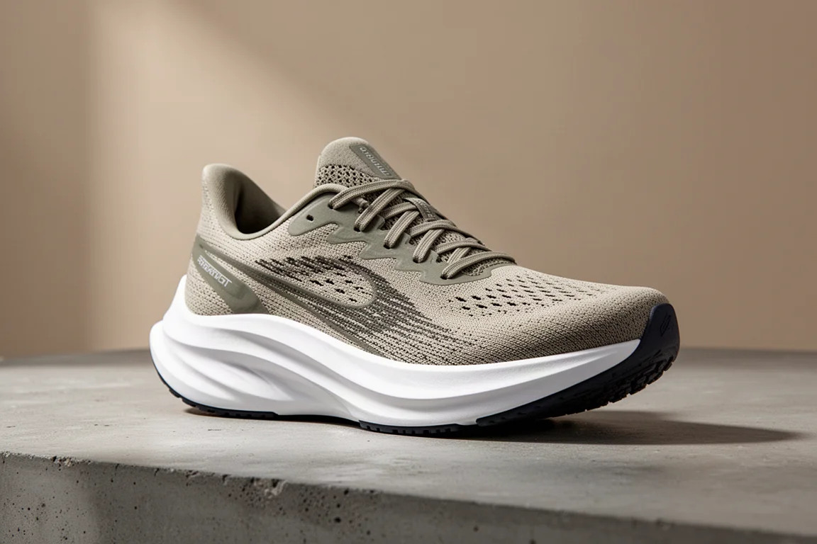 Scarpa da running leggera Skechers Aero Racer su una superficie in cemento