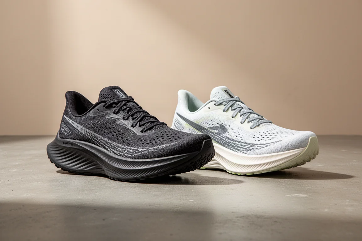 Skechers Razor 4 and Razor XS2 running shoes side by side on concrete