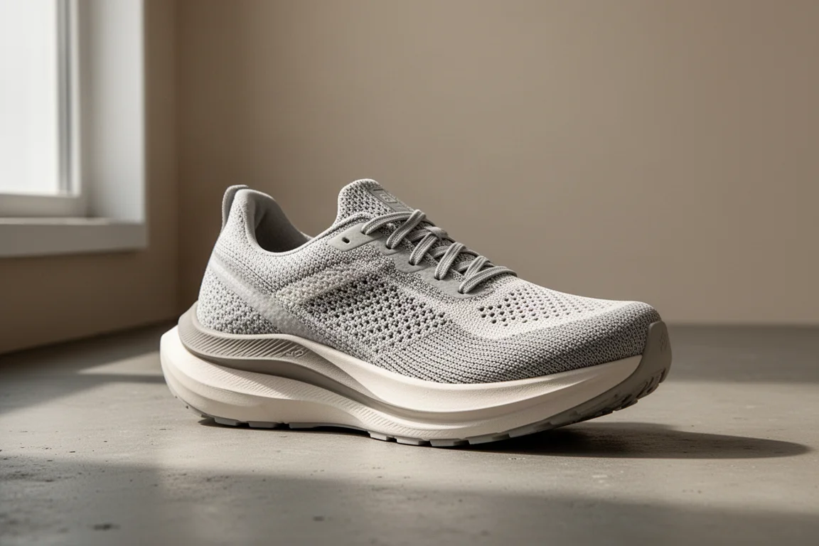 Skechers Razor Exos 2 running shoe on a matte concrete surface