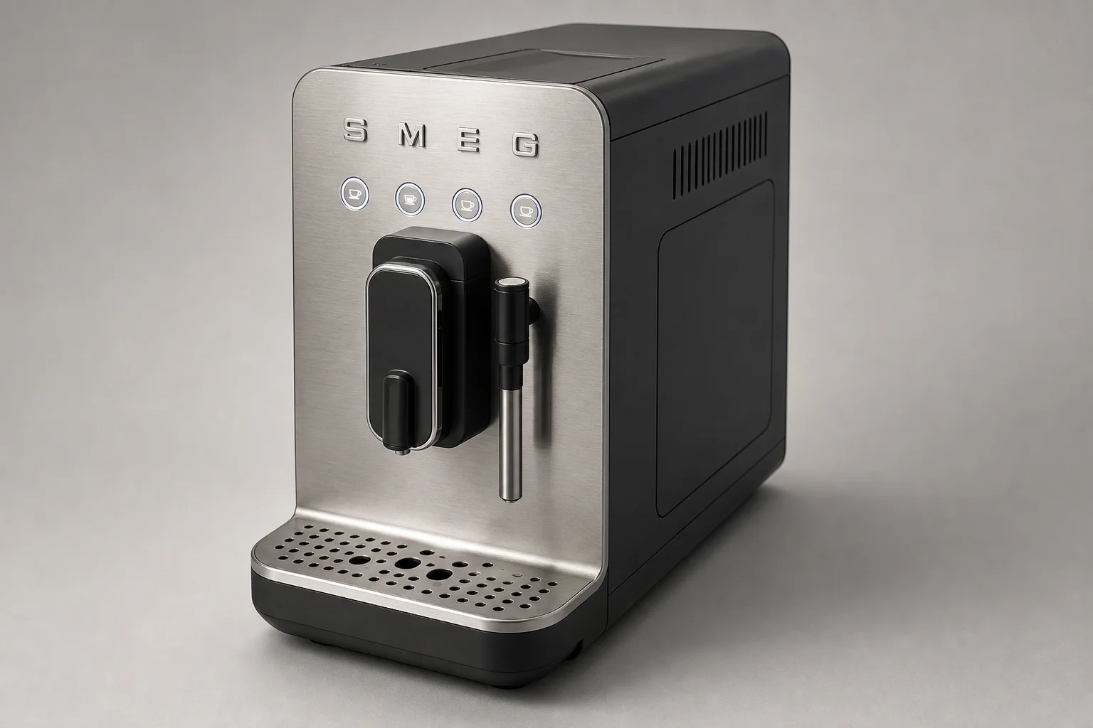 Five bean-to-cup coffee machines displayed on neutral backdrop