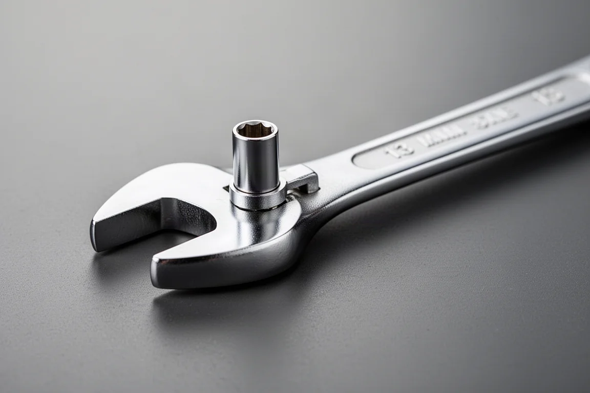 Adattatore inserito a scatto nella testa di una chiave a cricchetto da 13 mm
