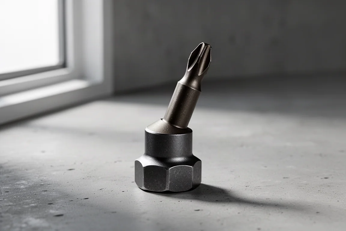 Snap-On SDM wobble screwdriver bit standing on a concrete surface