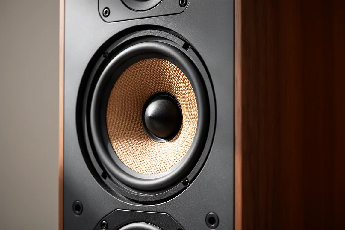 Primer plano de un altavoz y un tweeter con la rejilla quitada