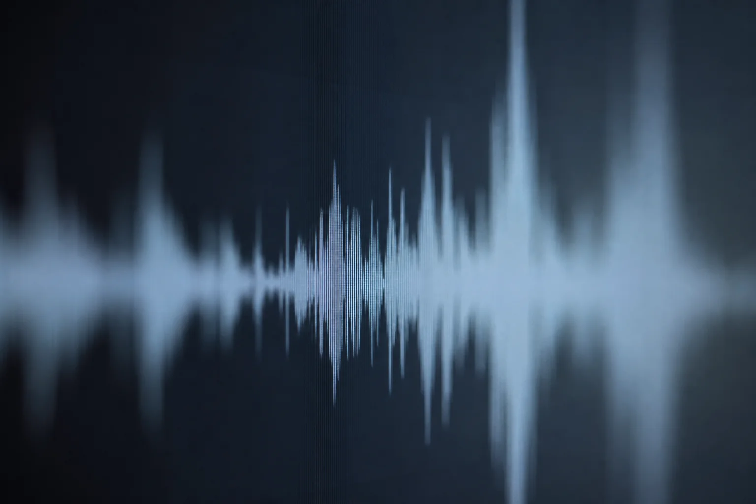 Audio waveform visualization representing sound processing and EQ adjustment