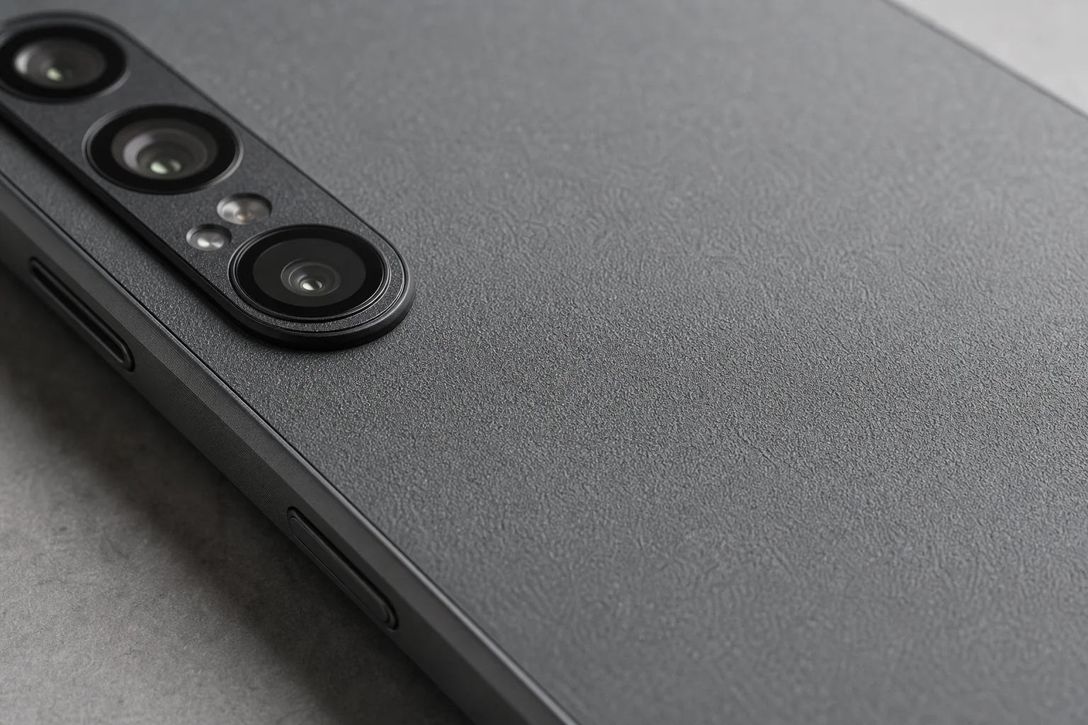 Close-up of textured mineral-aesthetic back panel with stone-like finish