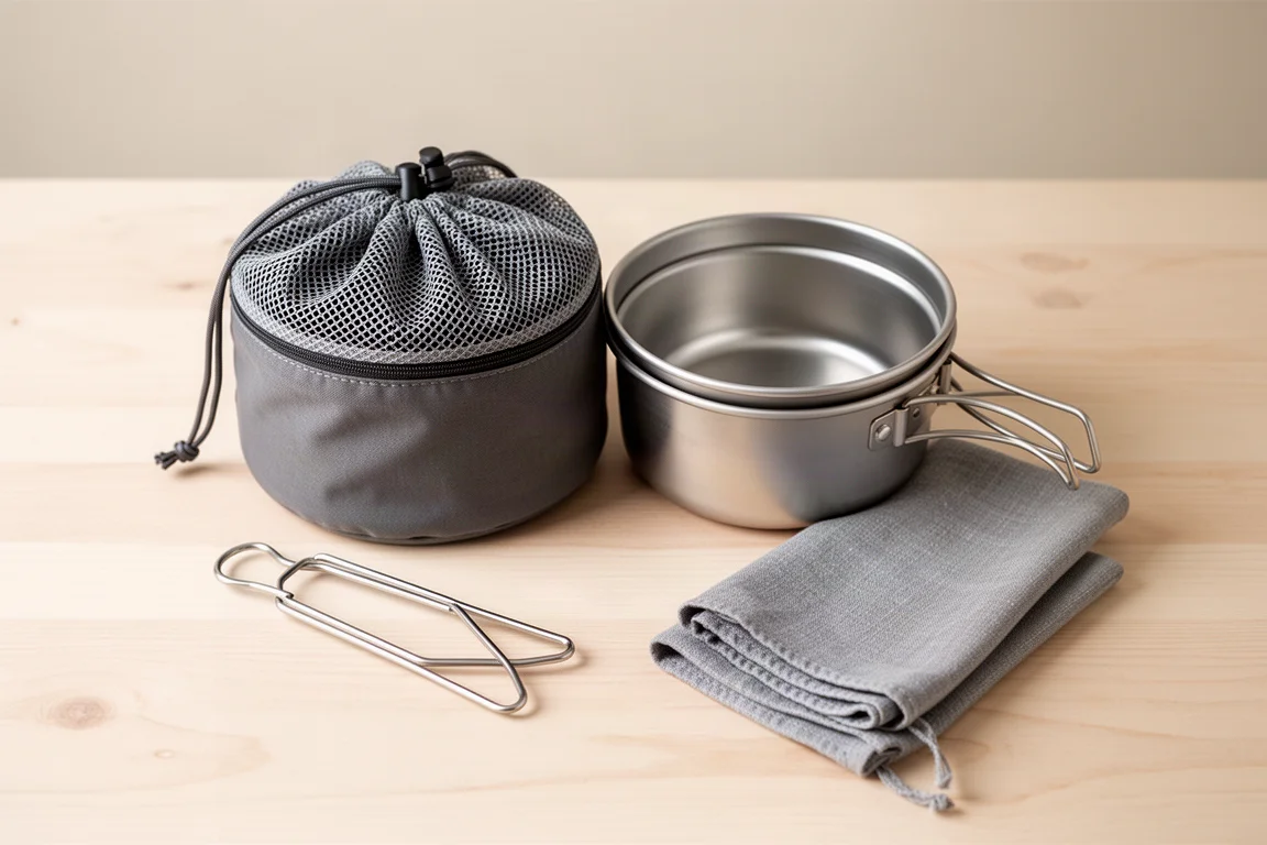 Food simmering in a shallow aluminum pot over a stove flame