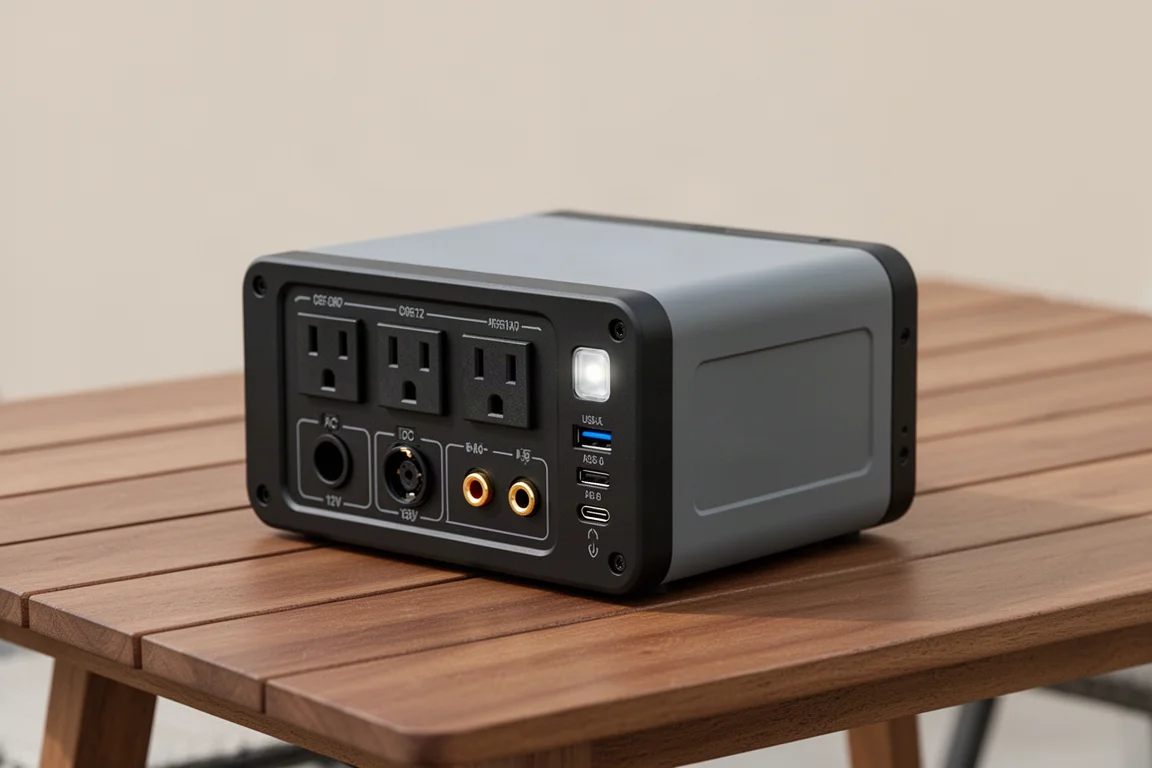 Southwire Elite 500 compact portable power inverter on a wooden table
