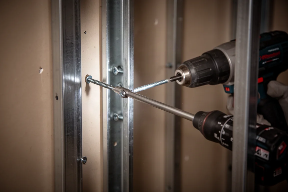Long bit holder extension reaching deep screws in a tight space