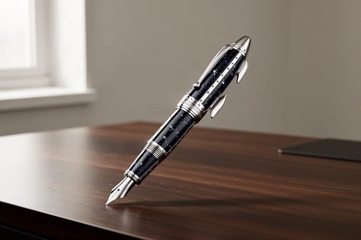 S.T. Dupont Space Odyssey fountain pen with Milky Way lacquer and palladium trim