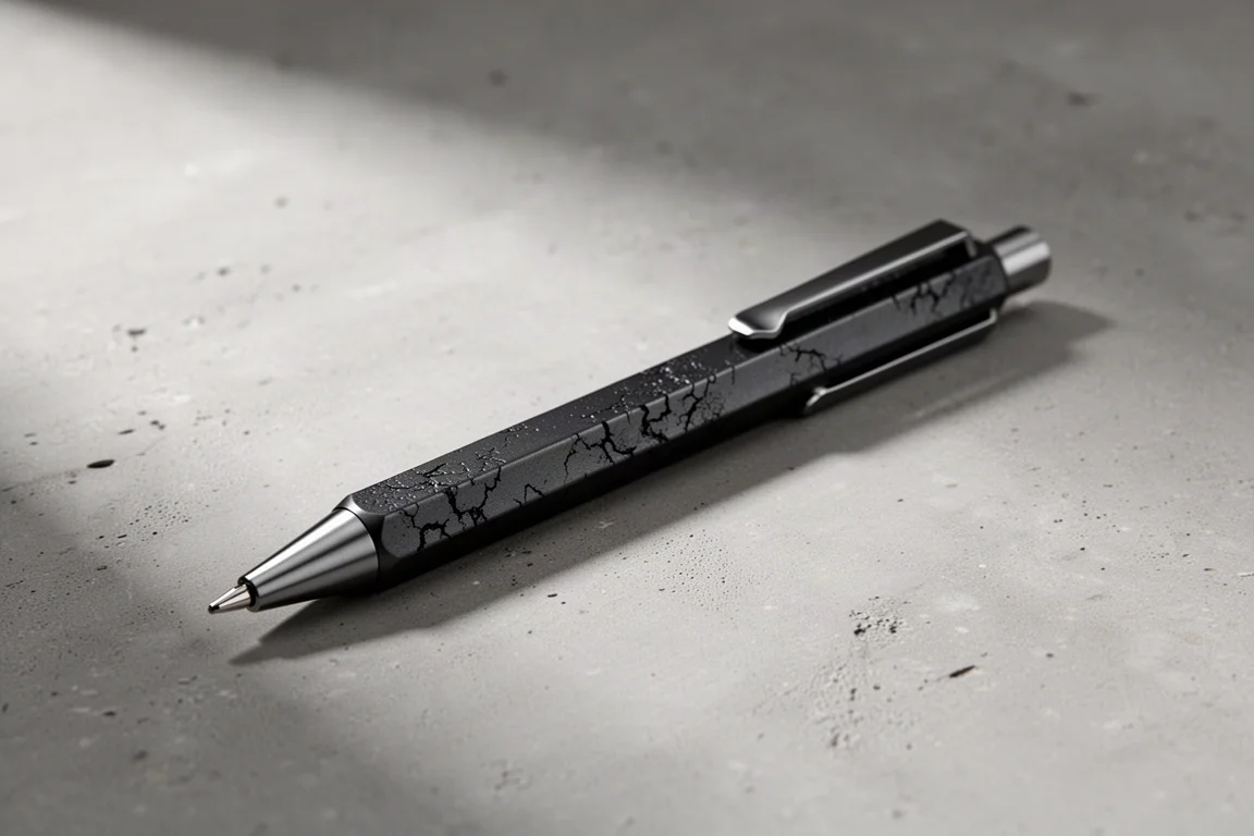 Staedtler Graphite 778 black mechanical pencil lying on a concrete surface