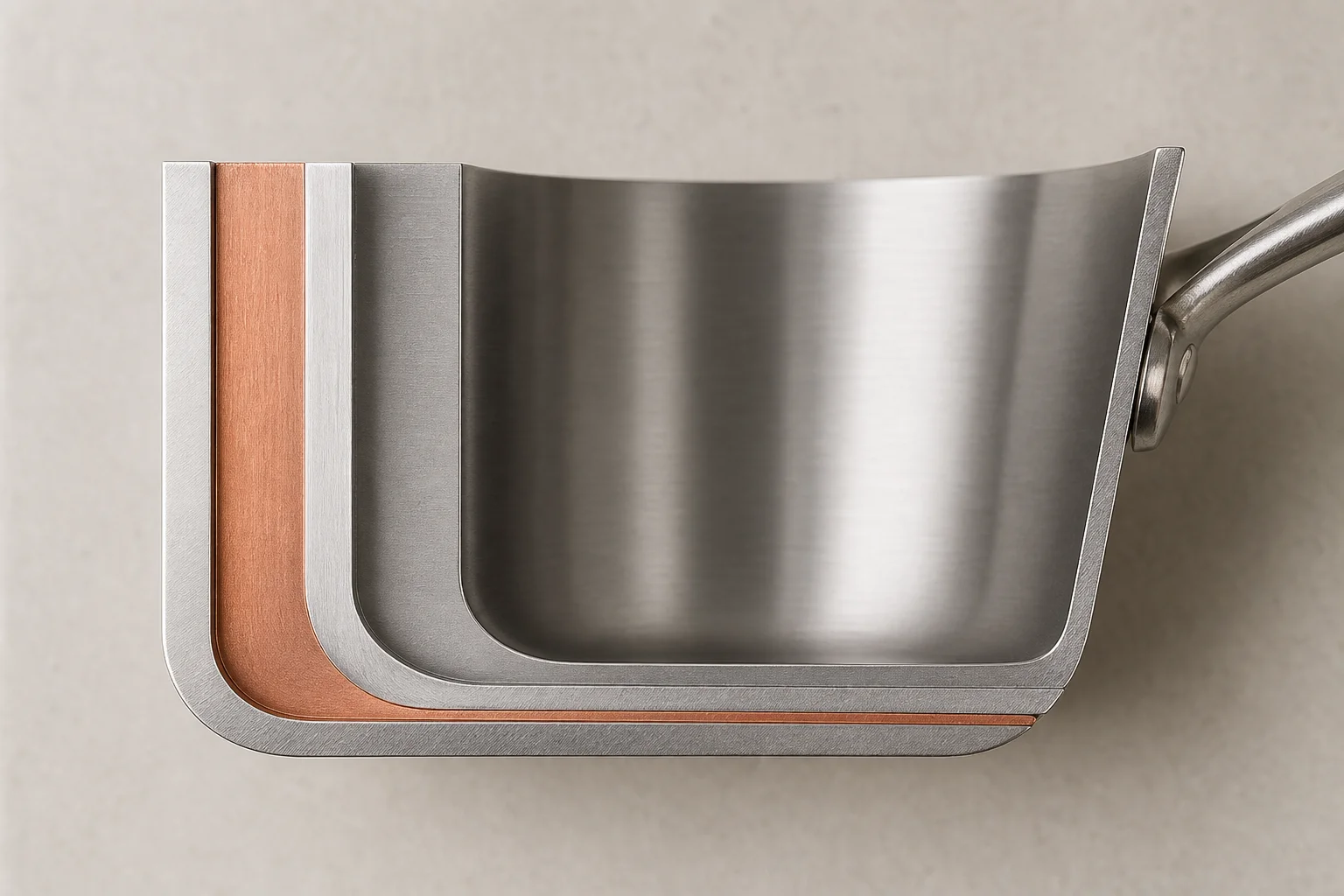 Water droplet beading on preheated stainless steel pan surface