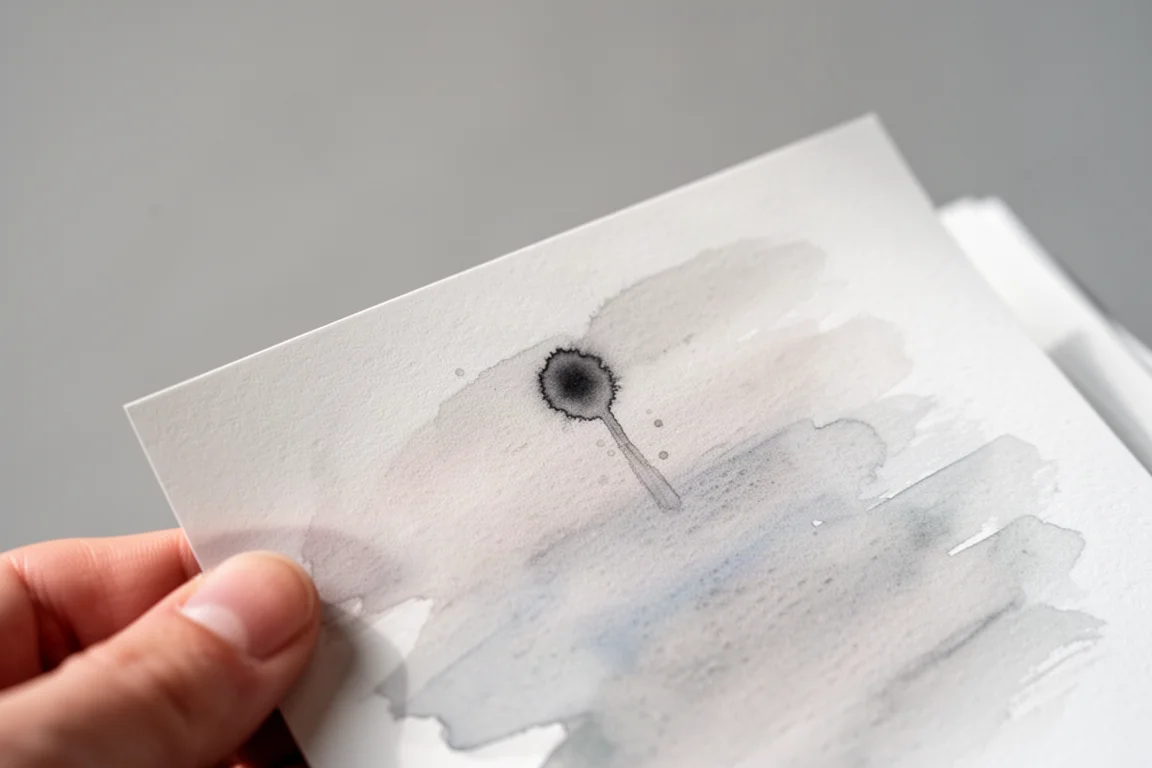 Füllhalter-Tintenmuster, die durch das dünne Planerpapier durchscheinen