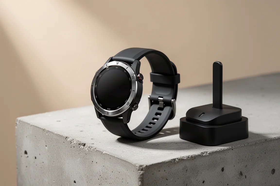 Orologio sportivo Suunto Run 2 con lunetta in acciaio e display luminoso sul cemento