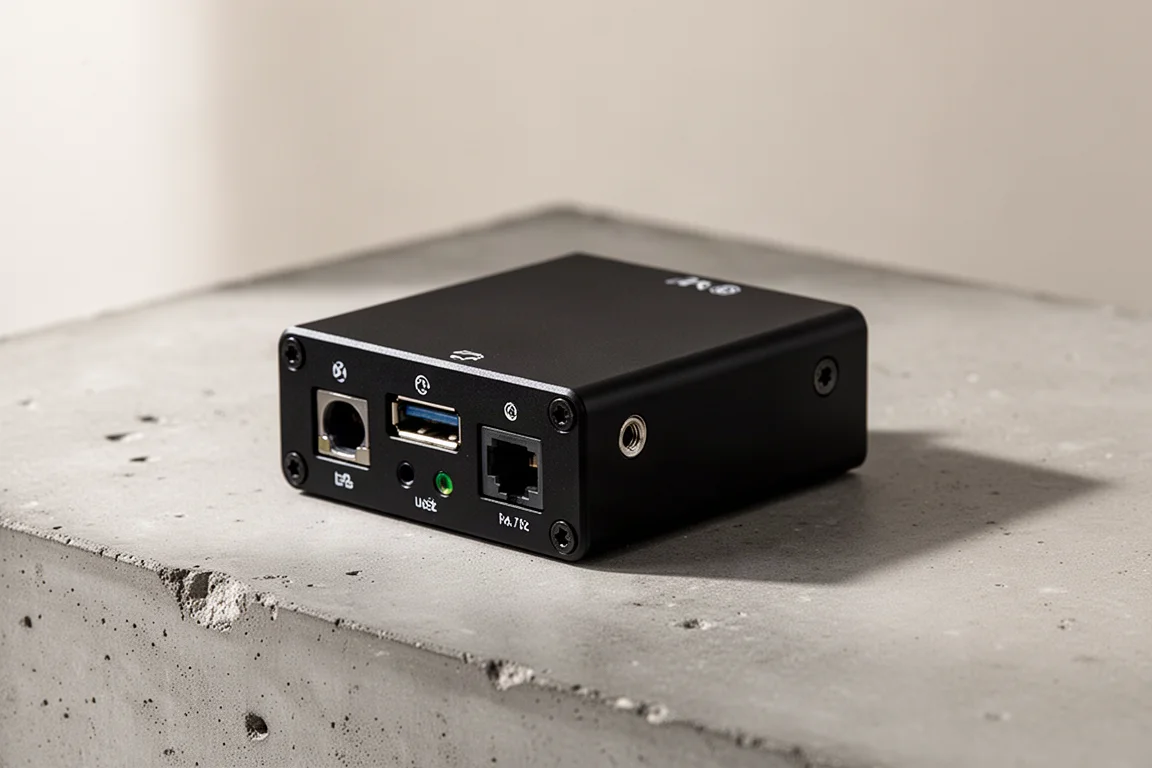 SVBONY SV241 power and USB hub on a concrete surface