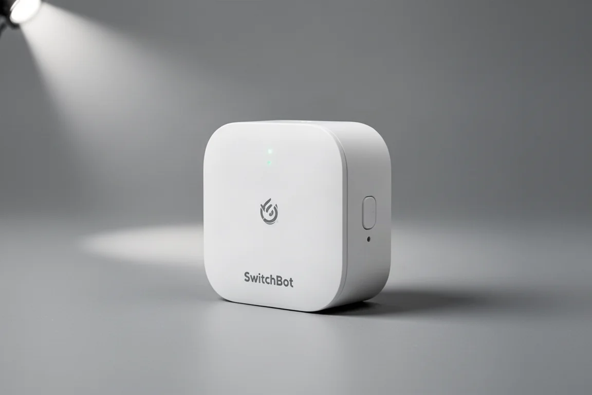 Smart home energy monitoring devices arranged on a concrete surface