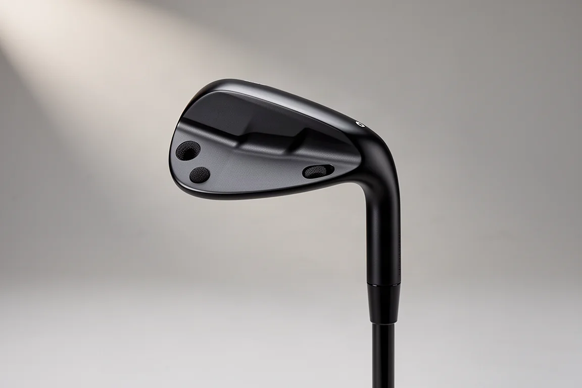 Takomo Golf 701 Max-järn med matt svart finish stående upprätt mot grå bakgrund