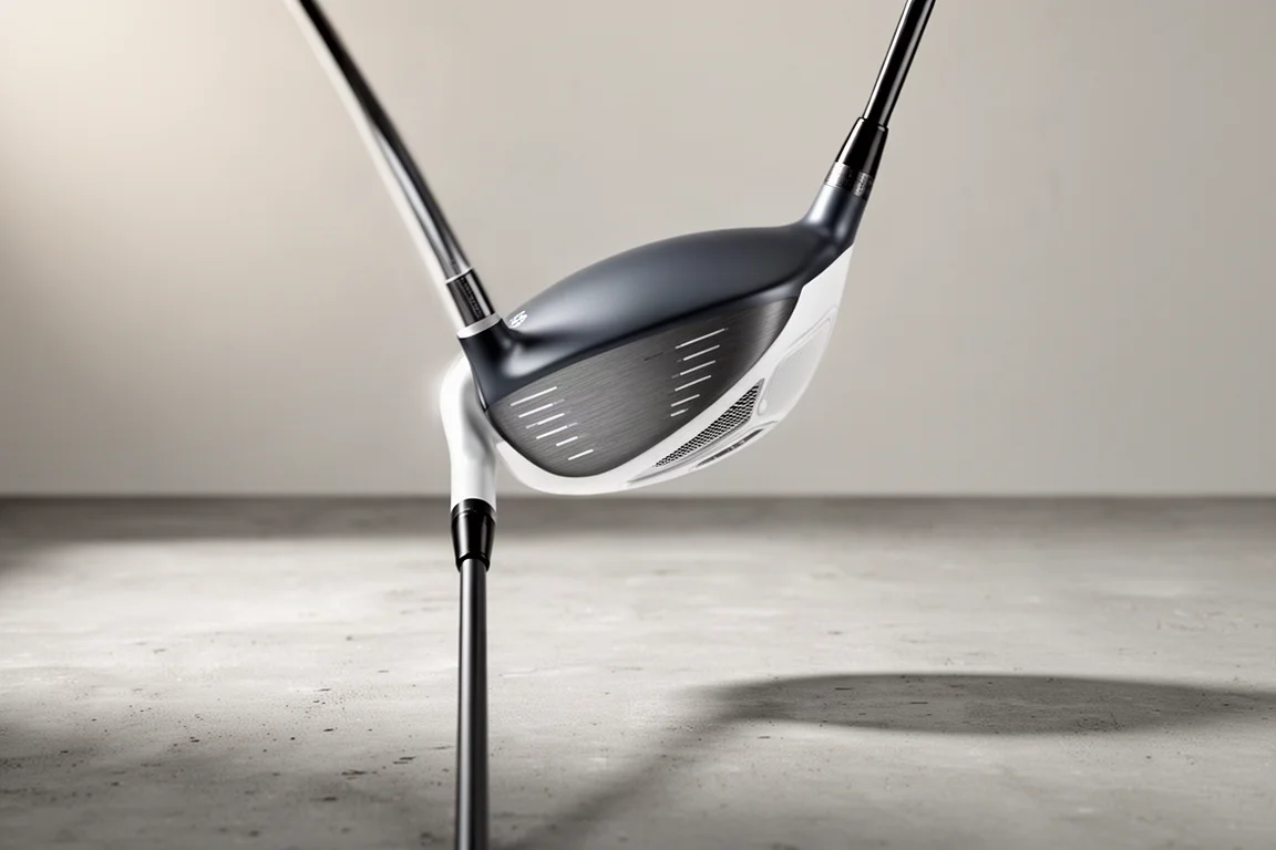 Complete package golf set next to a curated set of individual clubs on concrete surface