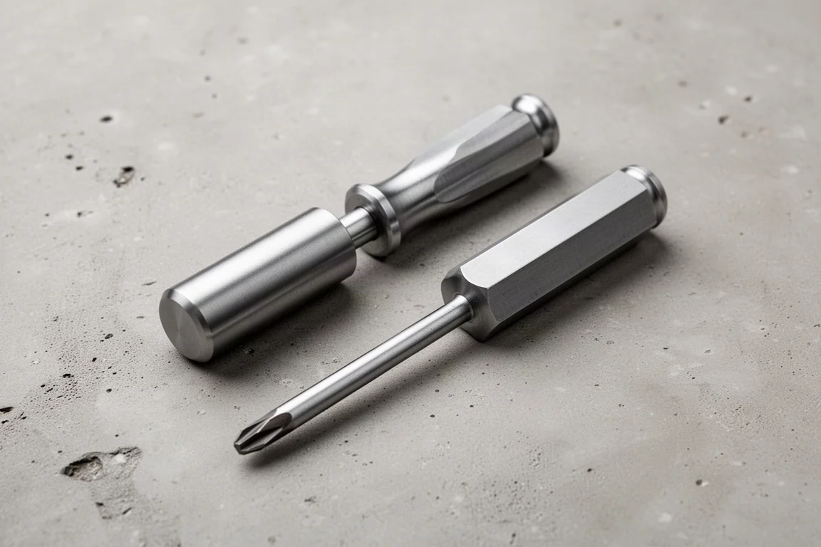 Comparison of round and tri-lobed screwdriver handle profiles side by side