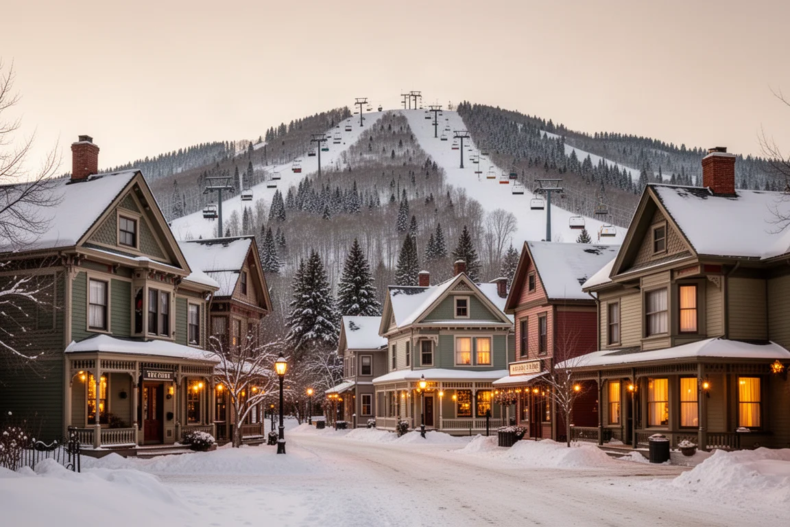 Le suggestive strade storiche della città di Telluride in inverno