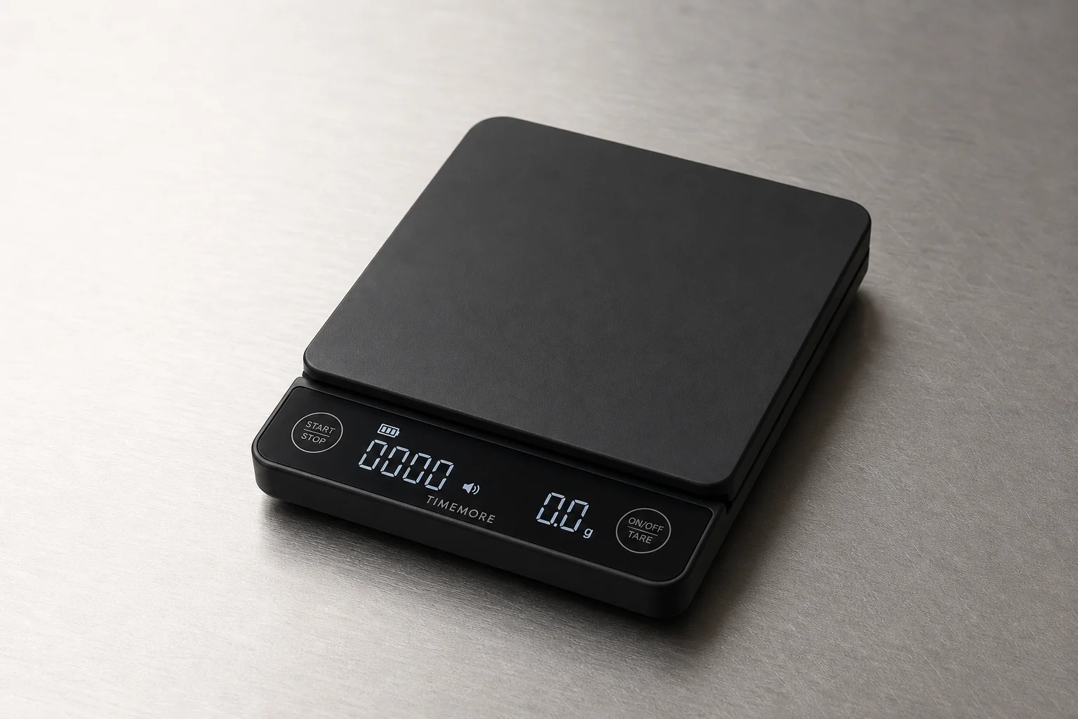 Collection of coffee scales on concrete surface showing size and design variety