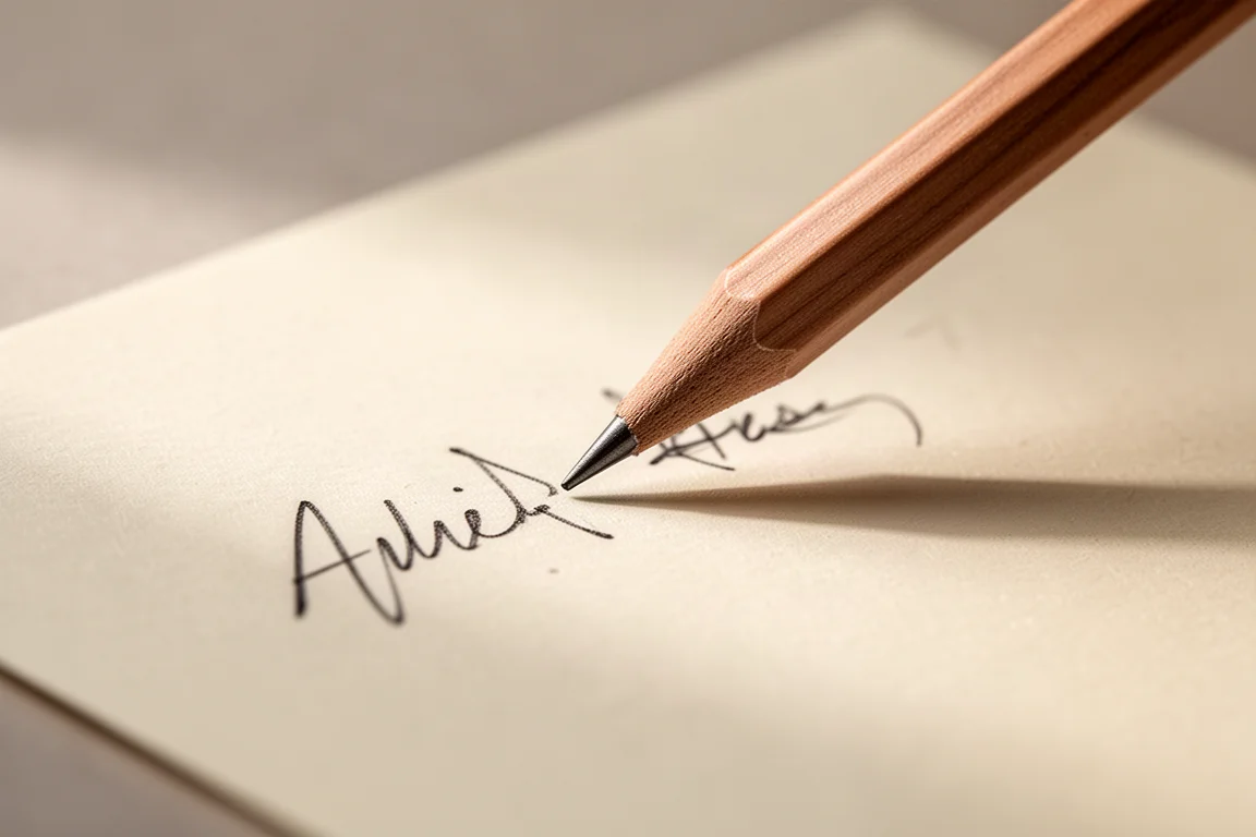 Handschriftliche Linien auf Papier mit feiner 0,5-mm-Bleistiftspitze