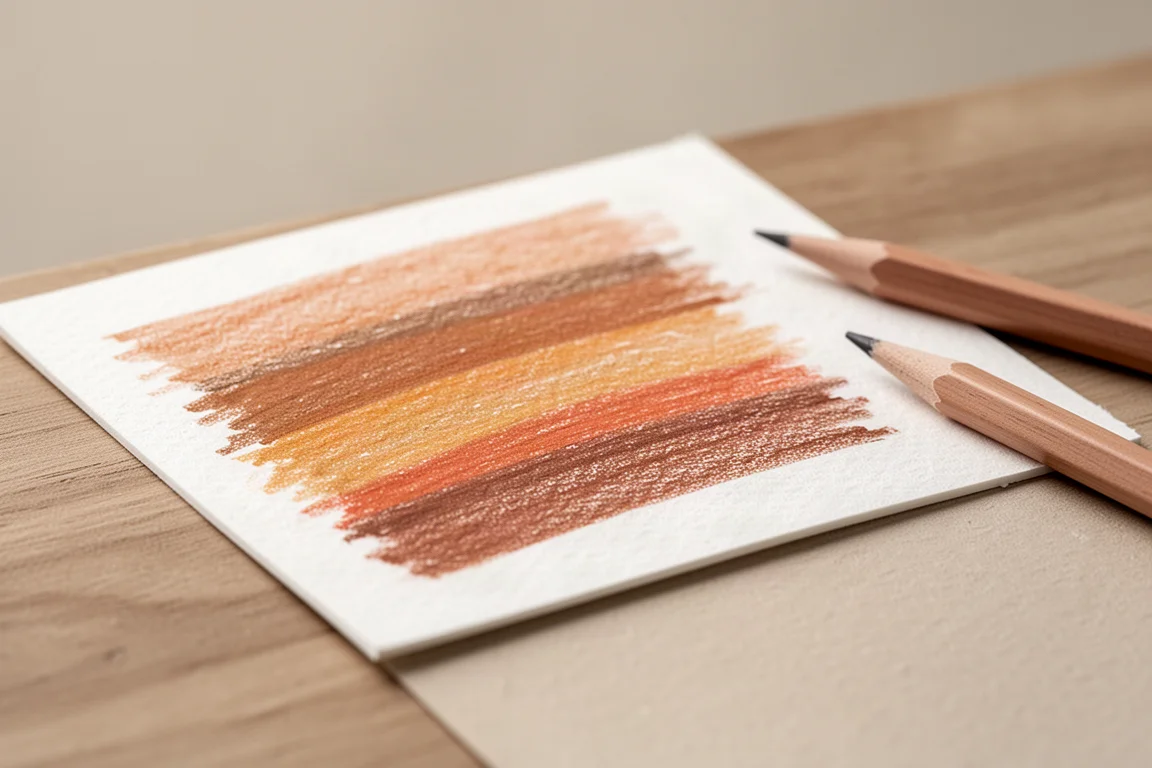 Primo piano di cartelle colori sovrapposte su carta da disegno ruvida