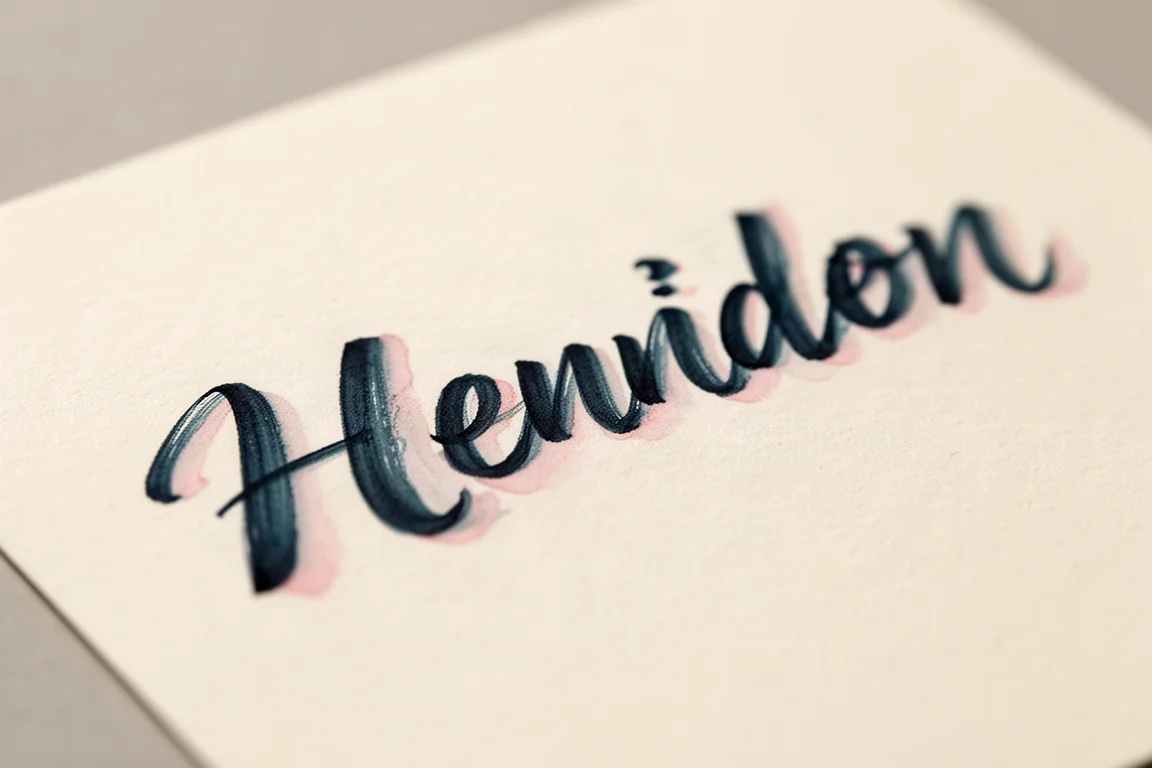Aquatic blue ink shading with a faint pinkish edge on paper