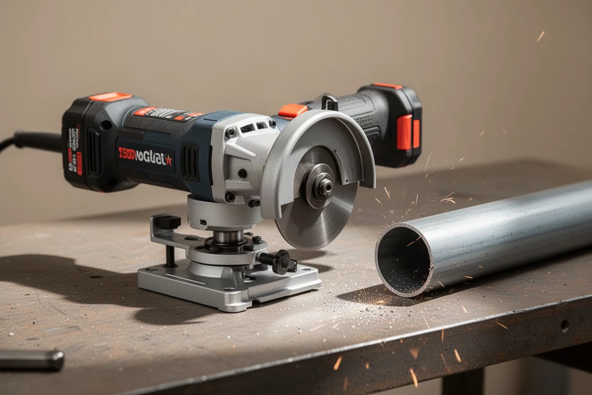 Un outil de tronçonnage compact réalisant une coupe nette dans un tuyau métallique