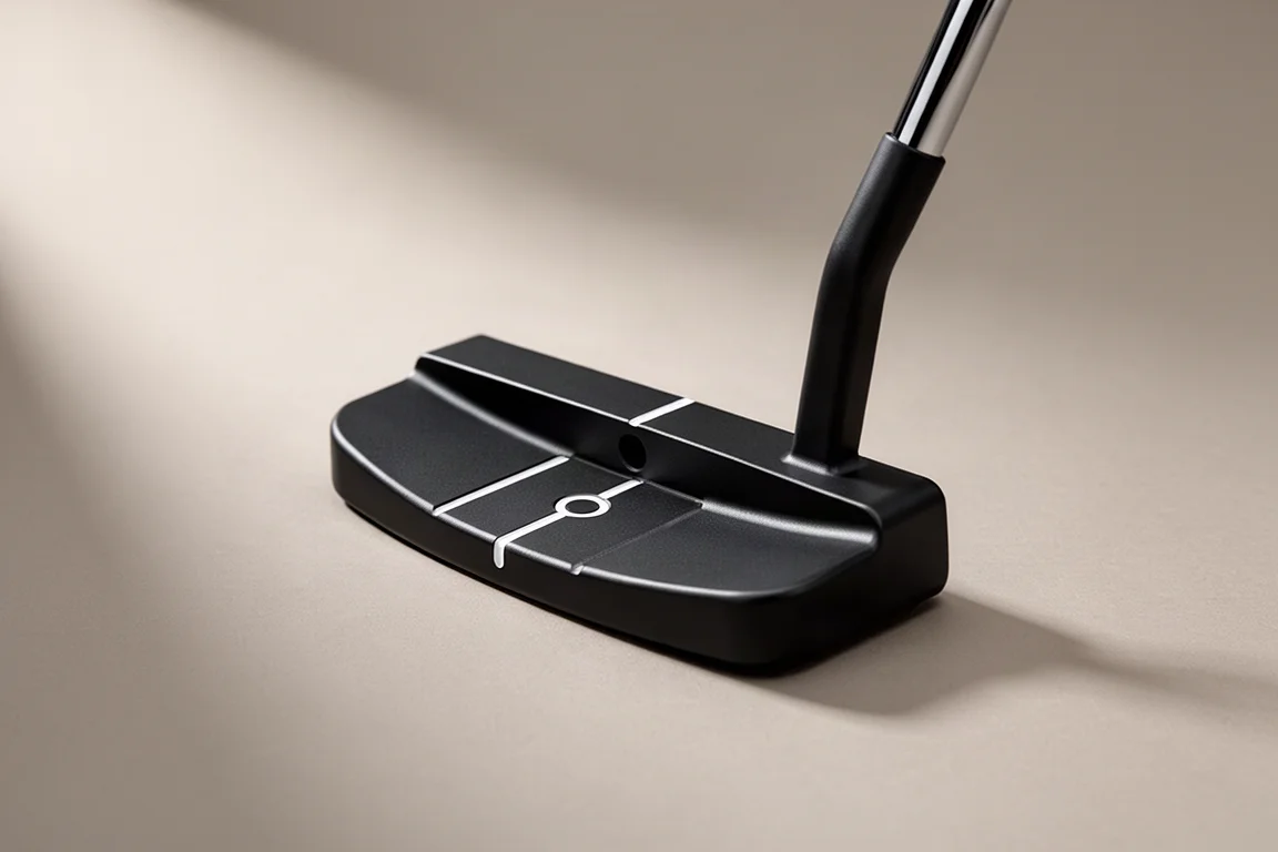 Top Secret Golf Fatty monolock putter with matte black head on grey backdrop