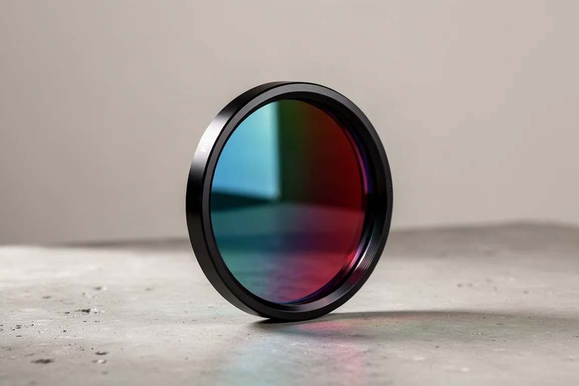 Topek Astro Pure Sight A1 smalbandsfilter stående upprätt på en betongyta